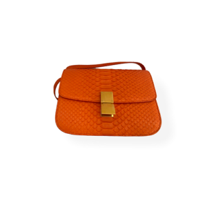 Céline Bright Orange Python Box Bag