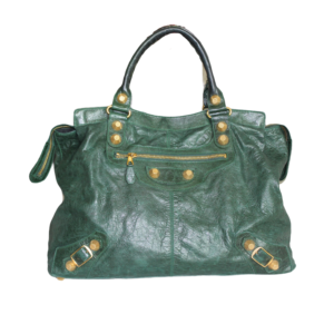 Balenciaga Green Leather Giant Work Bag