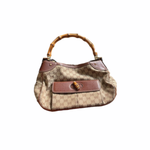 Gucci Bamboo handle GG Canvas Bag