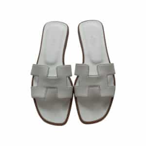 Size 38.5EU NEW Hermes Vert Jade Epsom Calfskin Oran Sandals