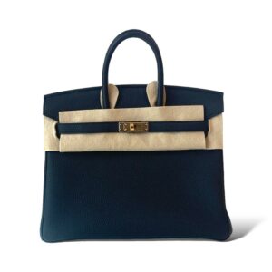 Hermes Birkin 30 Taurillon Clemence Mykonos Blue GHW Handbag