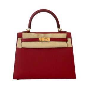 Hermes PHW Picotin MM Bucket Tote Bag Taurillon Clemence Rouge Piment Red
